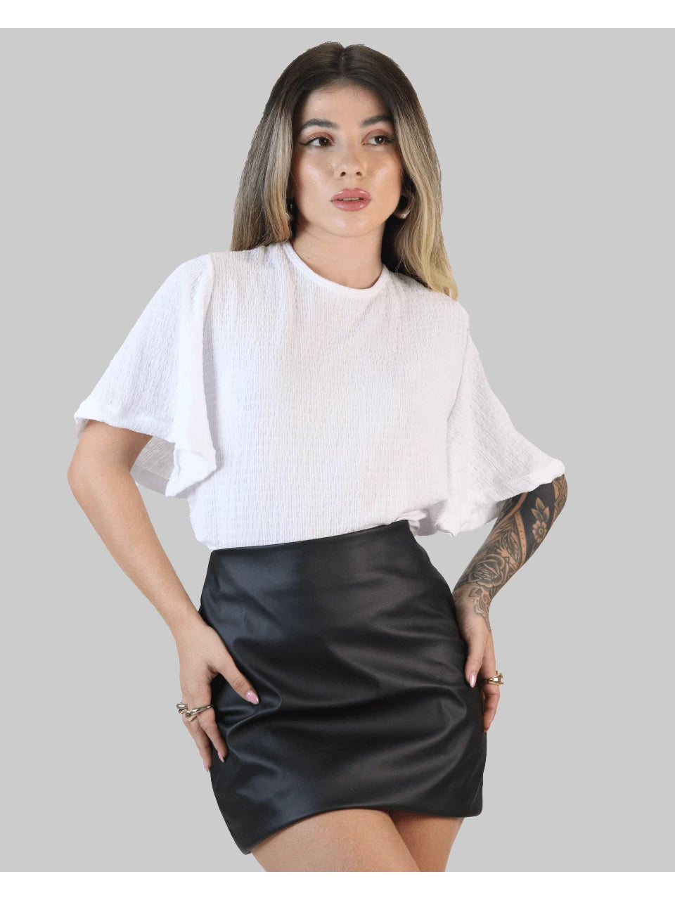 Blusa Feminina Elegante de Festa com Manga Curta