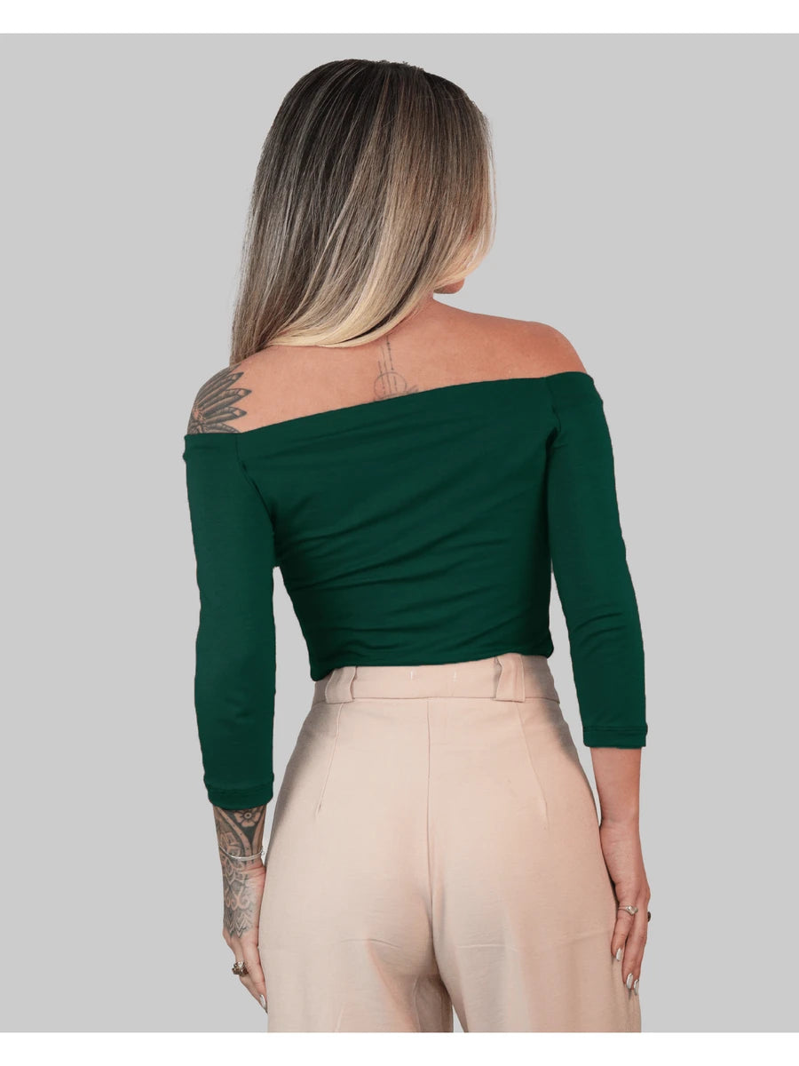 Blusa Feminina Ajustada Ombro à Mostra